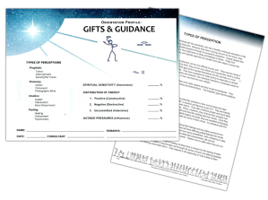 Gifts and Guidance Profile Sheets
